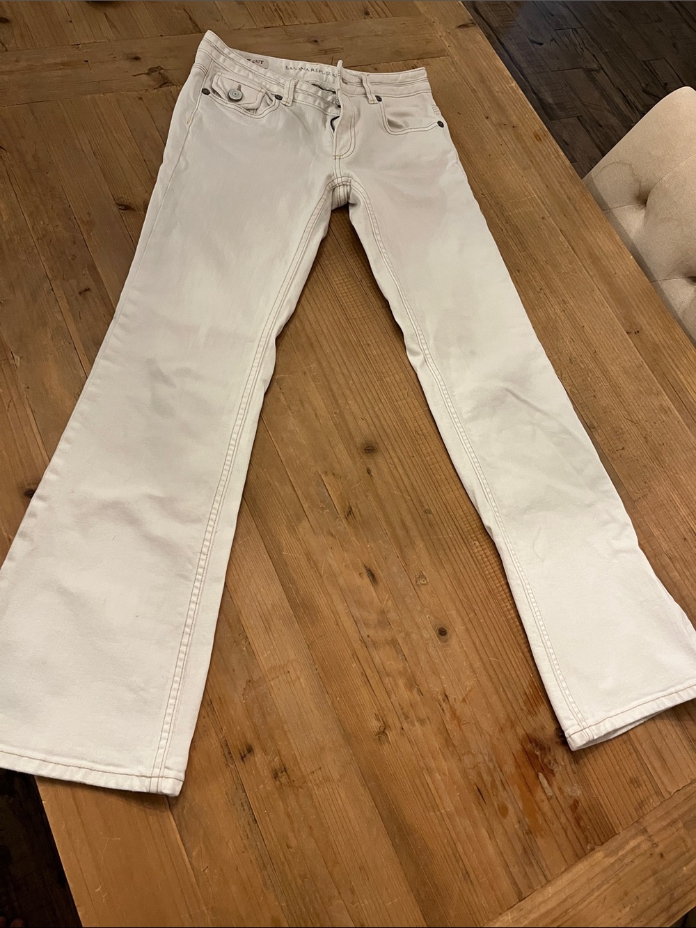 Banana Republic White Boot-Cut Jeans